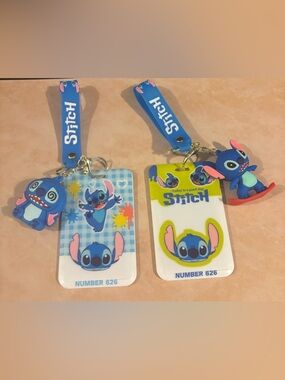 $12ea - Your Pick - Stitch Lanyard ID Holder - Blue